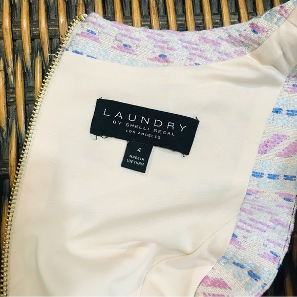 NWT Laundry by Shelli Segal Black Multicolored Tweed Dress Sz 4 - Picture 6 of 12